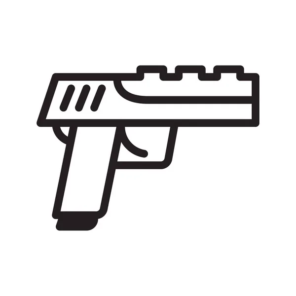 Gun Icon Duotone Zwart Kleur Militaire Vector Leger Element Symbool — Stockvector