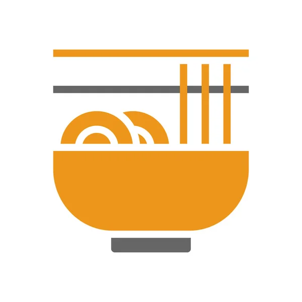 Ikon Nodle Gaya Padat Oranye Warna Abu Abu Cina Elemen - Stok Vektor