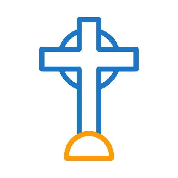 Salib Icon Duocolor Blue Orange Easter Illustration Vector Element Symbol — Stock Vector