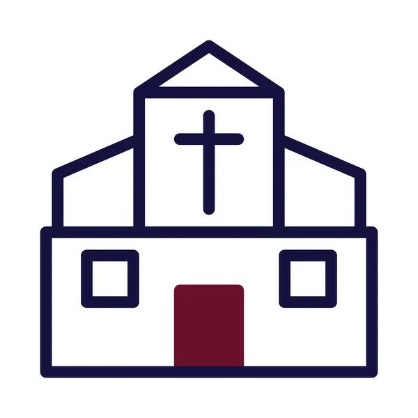 大聖堂アイコンDuotone Maroonネイビーカラーイースターイラストベクトル要素とシンボル完璧な — ストックベクタ