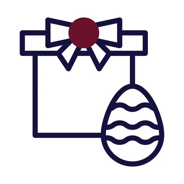 Gift Egg Icon Duotone Maroon Navy Colour Easter Illustration Vector — Stock Vector