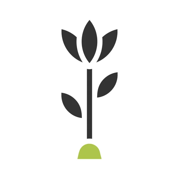 Icône Fleur Unie Vert Gris Couleur Pâques Illustration Vectoriel Élément — Image vectorielle