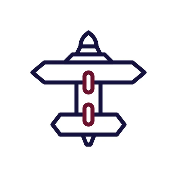 Иконка Самолета Двенадцатицветный Бордовый Цвет Военно Морской Элемент Векторной Армии — стоковый вектор