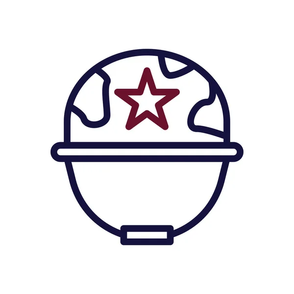 Helmet Icon Duocolor Maroon Navy Colour Military Vector Army Element — Stock Vector