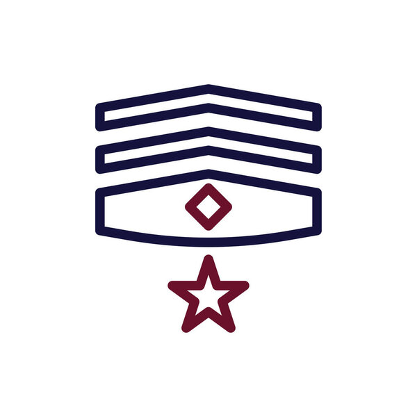 Badge icon duocolor maroon navy colour military vector army element and symbol perfect.