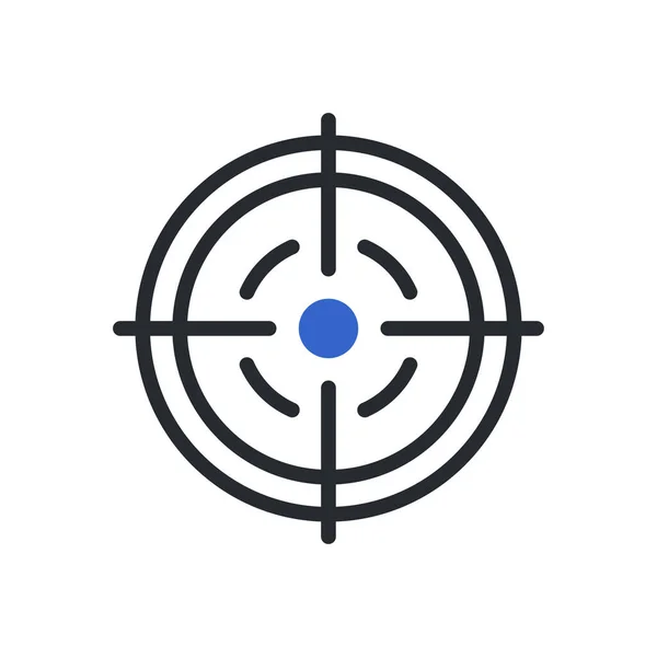 Target Pictogram Duotone Blauw Grijs Kleur Militaire Vector Leger Element — Stockvector