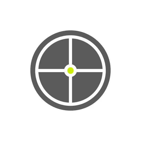 Zielsymbol Solide Grau Lebendige Grüne Farbe Militärischer Vektor Armee Element — Stockvektor