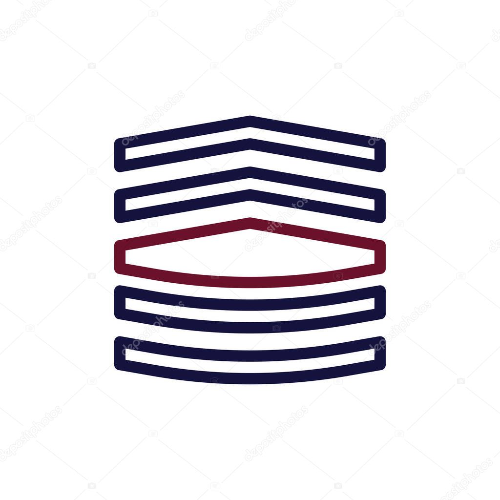 Badge icon duocolor maroon navy colour military vector army element and symbol perfect.