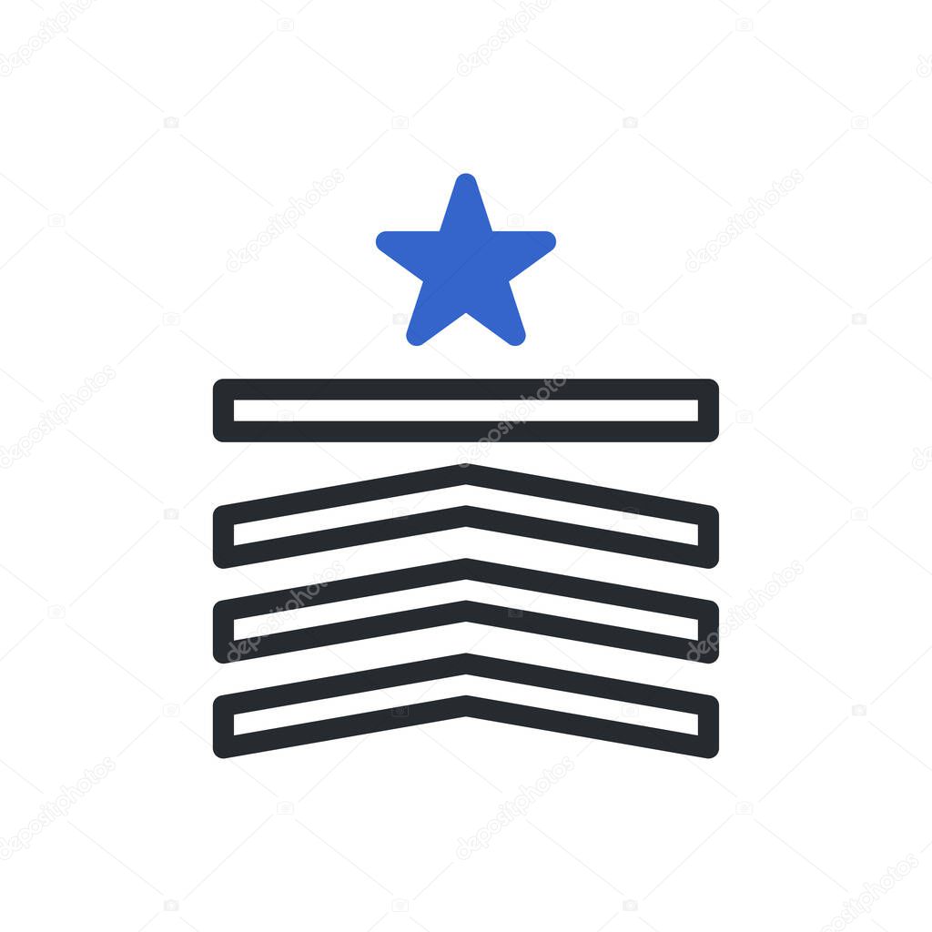Badge icon duotone blue grey colour military vector army element and symbol perfect.