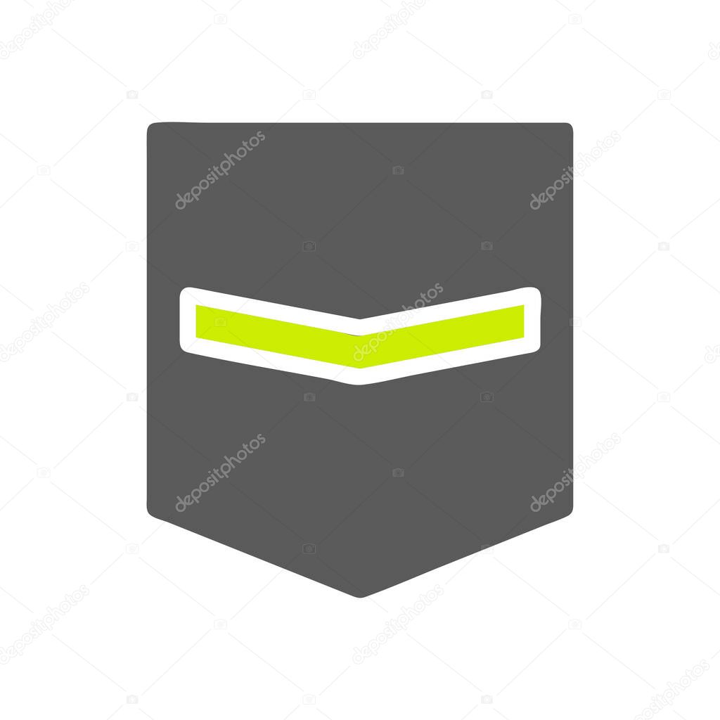 Badge icon solid grey vibrant green colour military vector army element and symbol perfect.