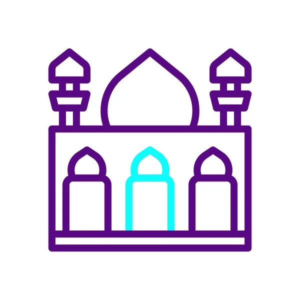 Mosquée Icône Duocolor Violet Bleu Couleur Ramadan Illustration Vectoriel Élément — Image vectorielle