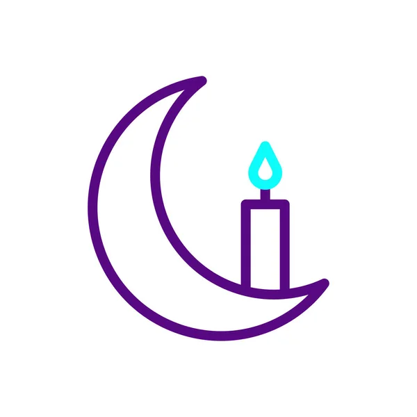 Candle Icon Duocolor Purple Blue Colour Ramadan Illustration Vector Element — Stock Vector