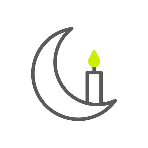 Κερί Εικονίδιο Duotone Γκρι Πράσινο Χρώμα Ramadan Εικονογράφηση Διάνυσμα Στοιχείο — Διανυσματικό Αρχείο