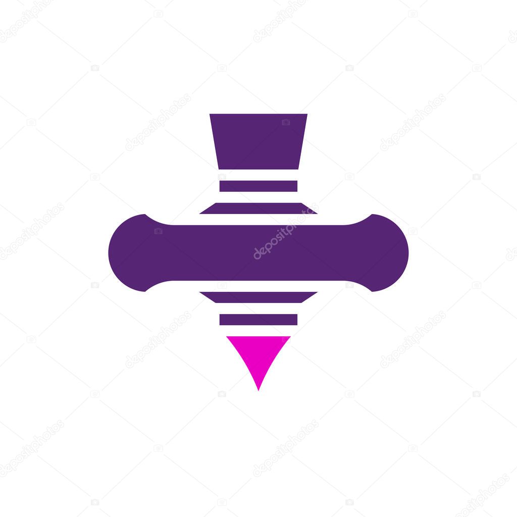 Spinning icon solid purple pink colour chinese new year vector element and symbol perfect.