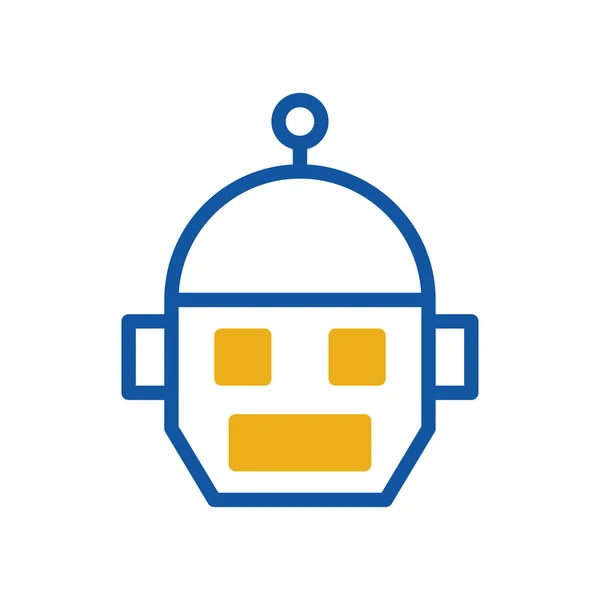 Robot Icono Duotone Azul Naranja Color Universo Vector Elemento Símbolo — Archivo Imágenes Vectoriales