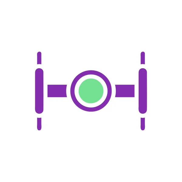Astronomy Icon Solid Purple Green Colour Universe Vector Element Symbol — Stock Vector