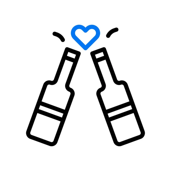 Anggur Ikon Cinta Duocolor Biru Gaya Valentine Gambar Valentine Elemen - Stok Vektor