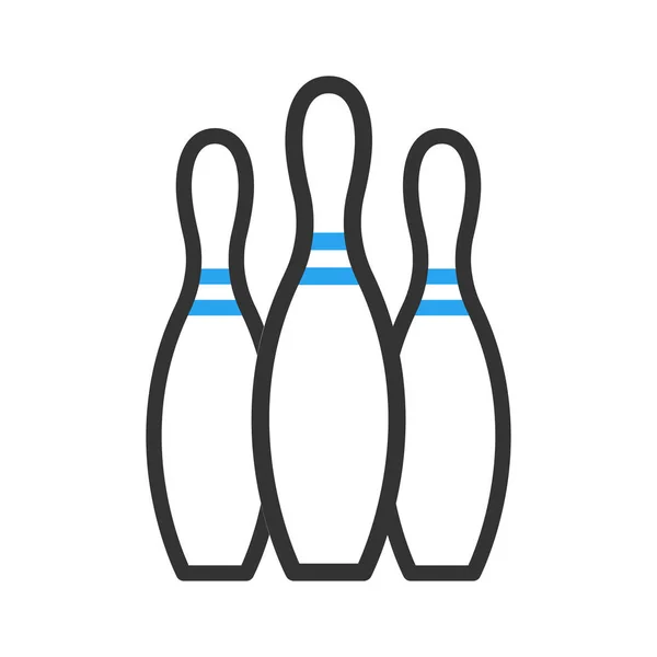 Bowling Symbol Duocolor Blau Schwarz Farbe Sport Illustration Vektorelement Und — Stockvektor