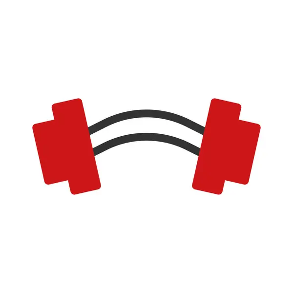 Dumbbell Simgesi Duotone Kırmızı Siyah Renk Spor Illüstrasyon Vektör Elementi — Stok Vektör