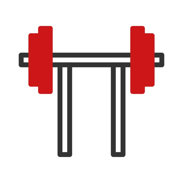 Kurzhantel Symbol Duotone Rot Schwarz Farbe Sport Illustration Vektorelement Und — Stockvektor