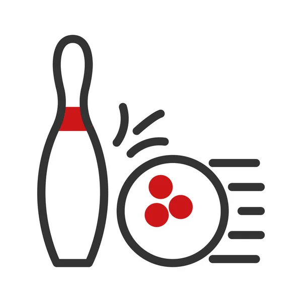 Bowling Symbol Duotone Rot Schwarz Farbe Sport Illustration Vektorelement Und — Stockvektor
