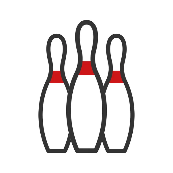 Bowling Icono Duotone Rojo Negro Color Deporte Ilustración Vector Elemento — Vector de stock