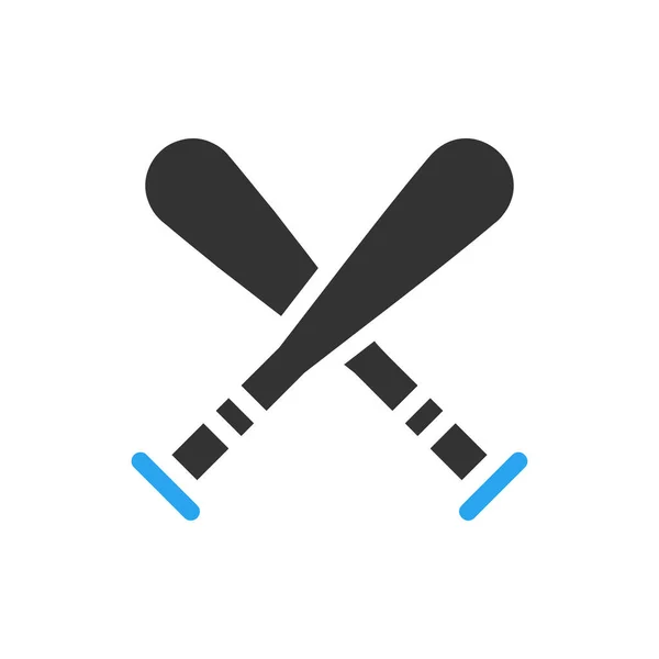 Baseball Icône Unie Bleu Noir Couleur Sport Illustration Vectoriel Élément — Image vectorielle