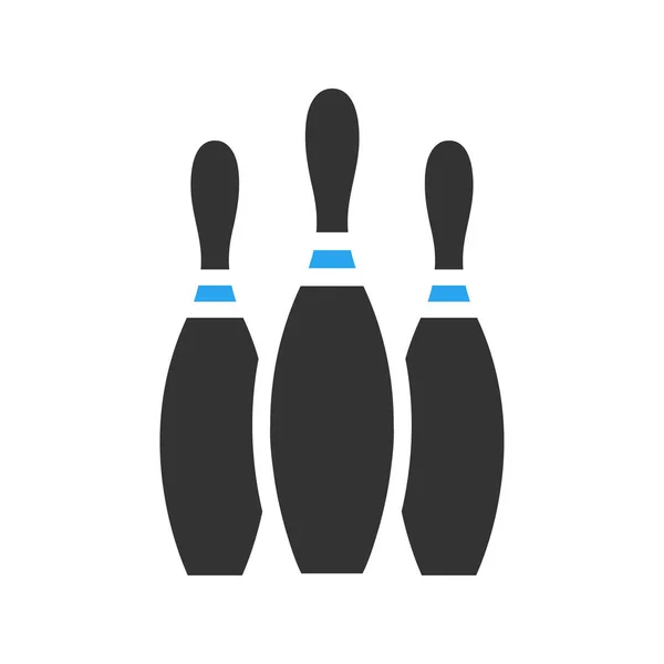 Bowling Symbol Einfarbig Blau Schwarz Farbe Sport Illustration Vektorelement Und — Stockvektor
