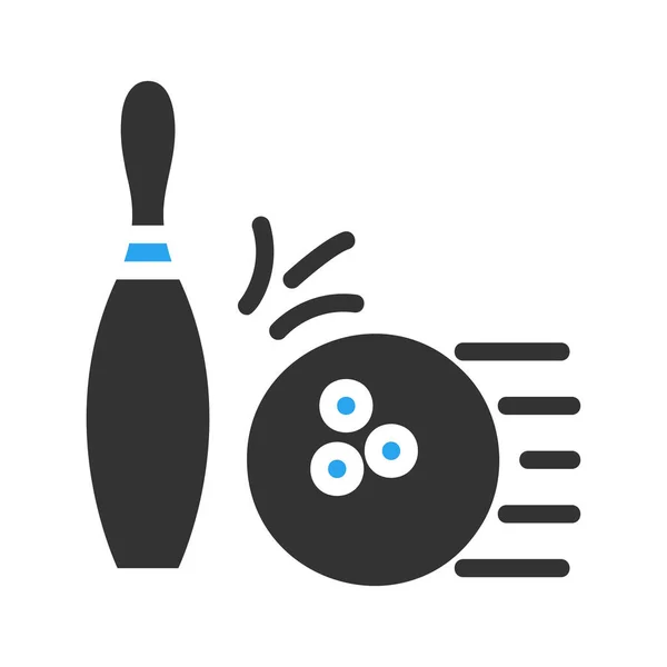 Bowling Symbol Einfarbig Blau Schwarz Farbe Sport Illustration Vektorelement Und — Stockvektor