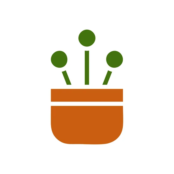Plant Icoon Effen Bruin Groen Kleur Illustratie Vector Element Symbool — Stockvector