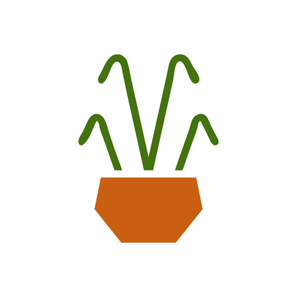 Icona Vegetale Tinta Unita Marrone Verde Illustrazione Elemento Vettoriale Simbolo — Vettoriale Stock