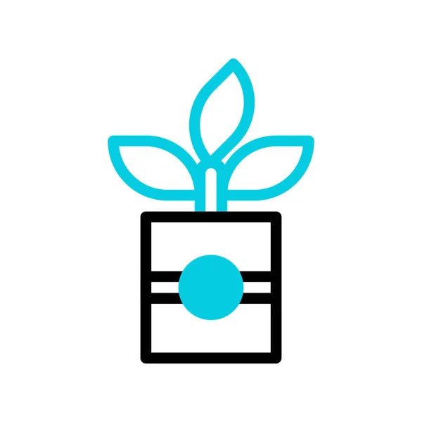 Ikona Roślin Duoton Czarny Niebieski Kolor Ilustracja Wektor Element Symbol — Wektor stockowy