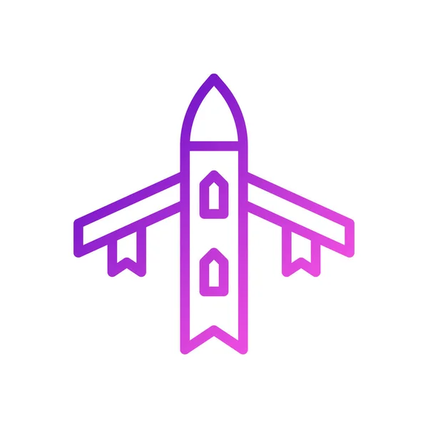 Repülőgép Ikon Gradiens Lila Rózsaszín Színű Katonai Vektor Katonai Elem — Stock Vector