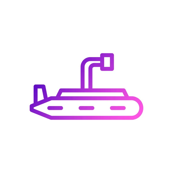 潜水艦アイコングラデーション紫ピンク軍事ベクトル軍の要素とシンボル完璧な — ストックベクタ
