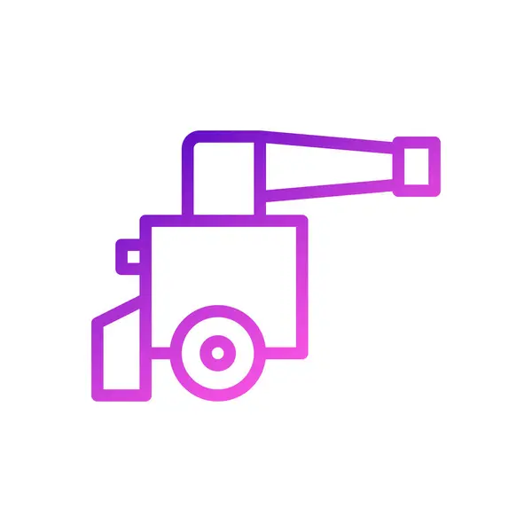 Cannon Pictogram Gradiënt Paars Roze Kleur Militaire Vector Leger Element — Stockvector