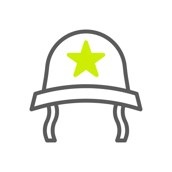 Helm Ikone Duotone Grau Lebendige Farbe Militär Vektor Armee Element — Stockvektor