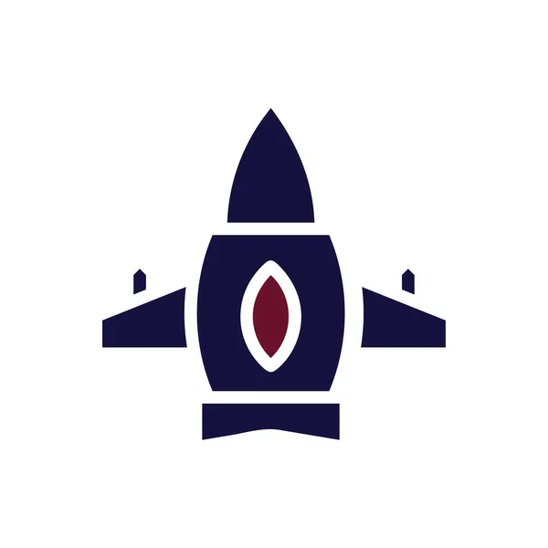 Иконка Самолета Сплошной Бордовый Цвет Военно Морской Векторный Армейский Элемент — стоковый вектор