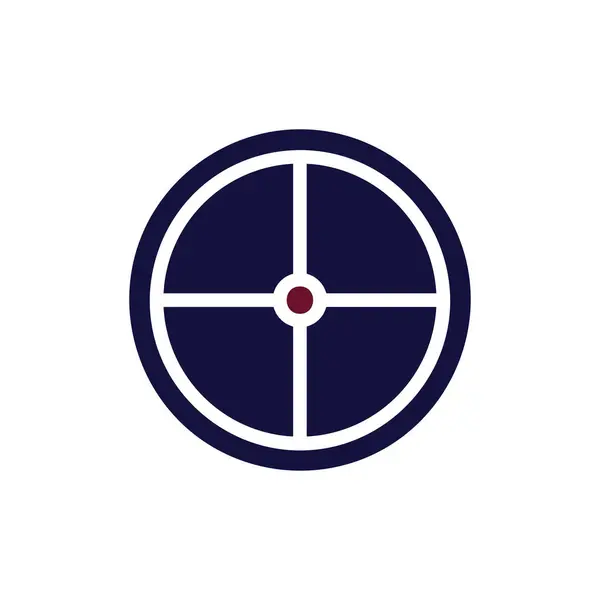 Target Icona Solido Marrone Navy Colore Militare Vettore Esercito Elemento — Vettoriale Stock