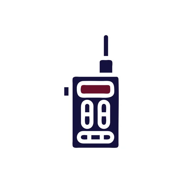 Walkie Talkie Icon Solid Maroon Navy Colour Military Vector Army — Stock Vector