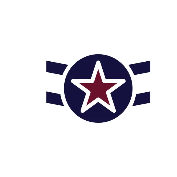 Abzeichen Symbol Solide Kastanienbraun Marine Farbe Militär Vektor Armee Element — Stockvektor