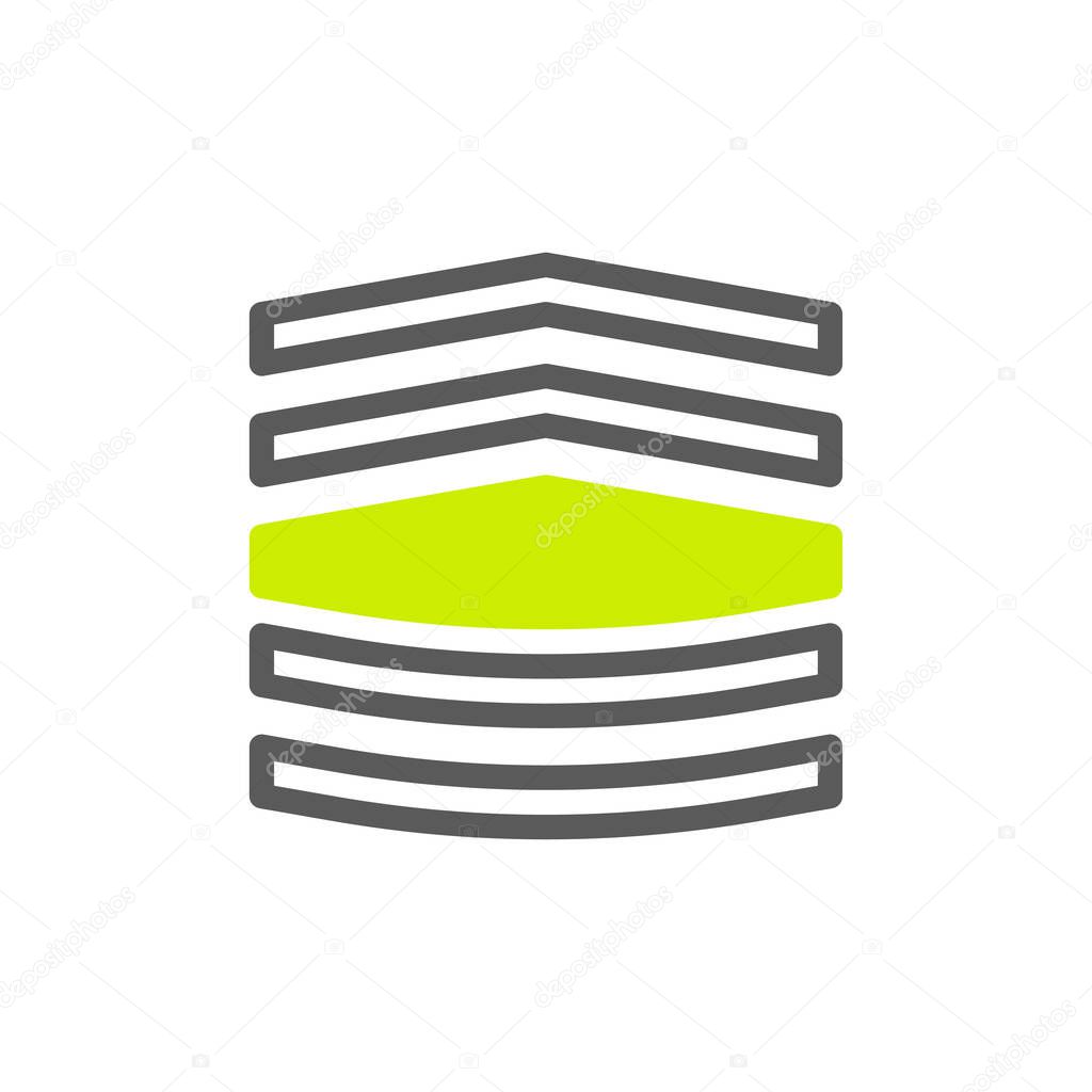 Badge icon duotone grey vibrant colour military vector army element and symbol perfect.
