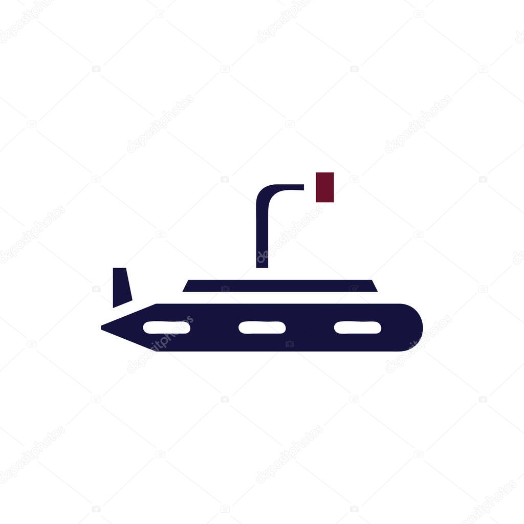 Submarine icon solid maroon navy colour military vector army element and symbol perfect.