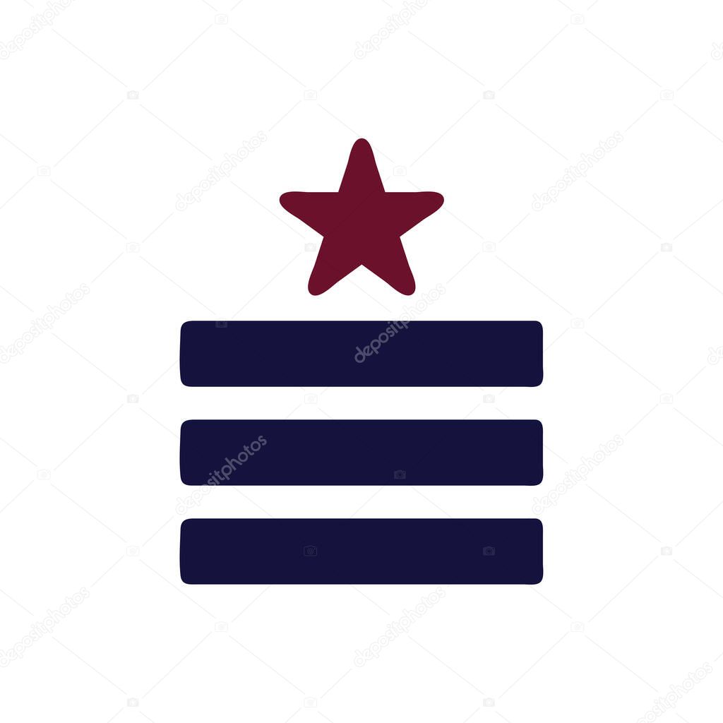 Badge icon solid maroon navy colour military vector army element and symbol perfect.