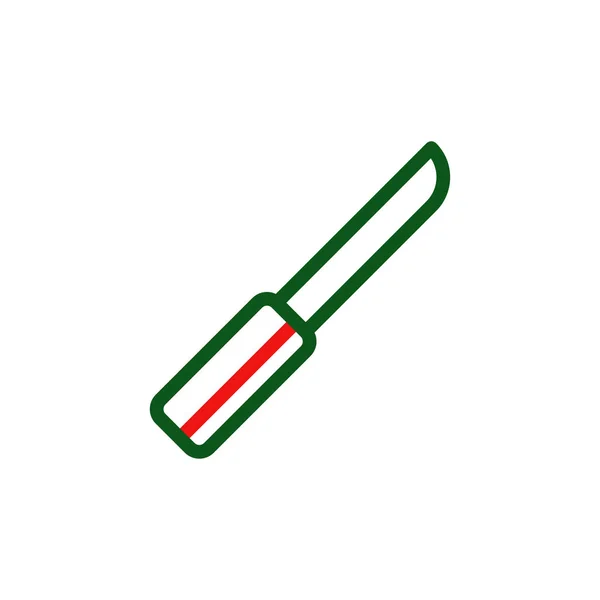 Coltello Icona Duocolore Verde Rosso Colore Militare Vettore Esercito Elemento — Vettoriale Stock