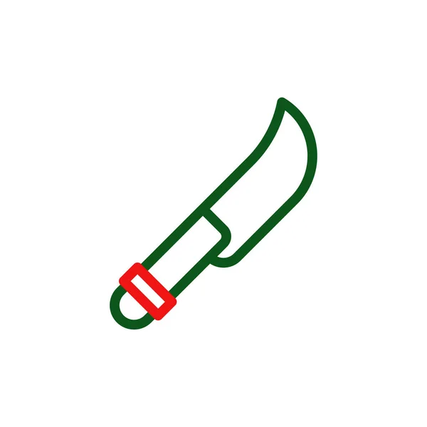 Ícone Faca Duocolor Verde Vermelho Cor Militar Vetor Elemento Exército — Vetor de Stock