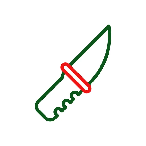 Нож Иконка Двенадцатицветный Зеленый Красный Цвет Военный Вектор Армии Элемент — стоковый вектор