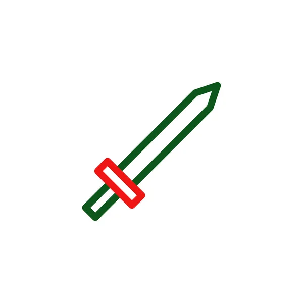 Ícone Espada Duocolor Verde Vermelho Cor Militar Vetor Elemento Exército — Vetor de Stock
