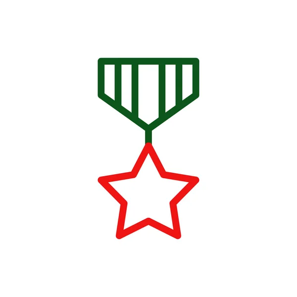 Madalya Ikonu Duocolor Yeşil Kırmızı Renk Askeri Vektör Ordu Unsuru — Stok Vektör