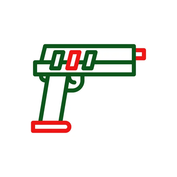 Иконка Пушки Двенадцатицветный Зеленый Красный Цвет Военный Векторный Армейский Элемент — стоковый вектор