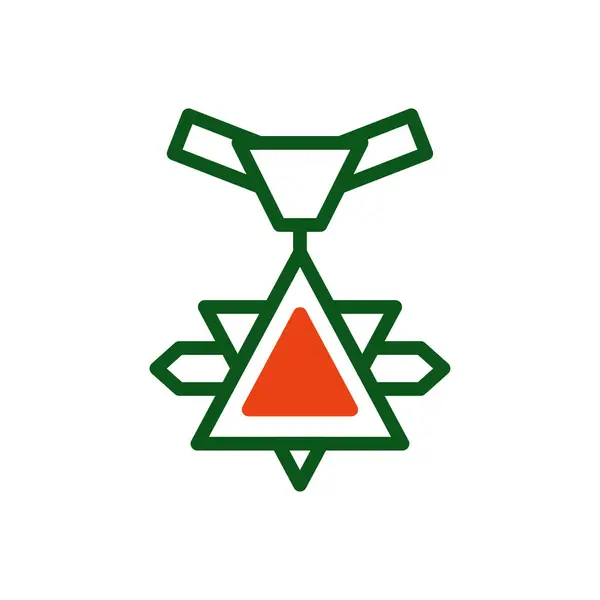 Medaglia Icona Duotone Verde Arancio Colore Militare Vettore Esercito Elemento — Vettoriale Stock